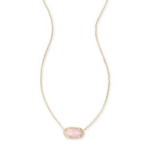 Kendra Scott rose quartz “Elisa” pendant necklace